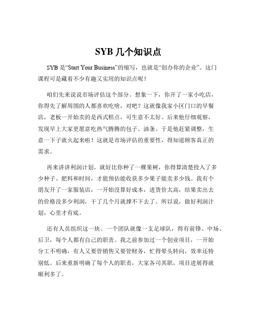 SYB几个知识点