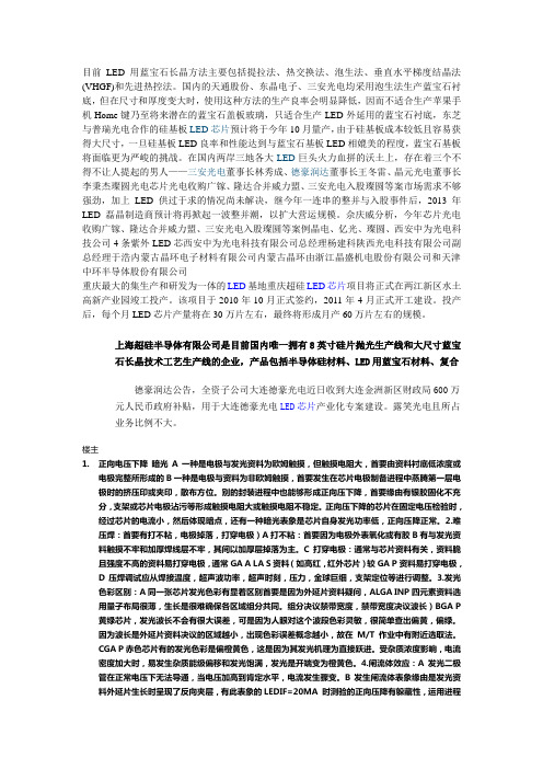 目前LED用蓝宝石长晶方法主要包括提拉法