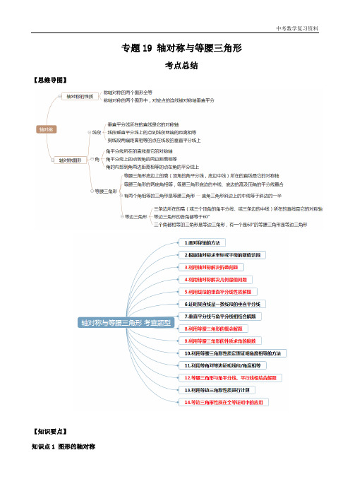 中考数学 专题19 轴对称与等腰三角形(知识点串讲)(解析版)