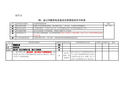 国家电网公司输变电设备状态检修工作验收细则评分标准(网省公司地市公司)