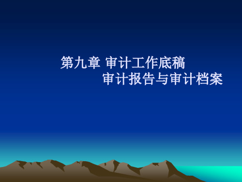 审计 第九章