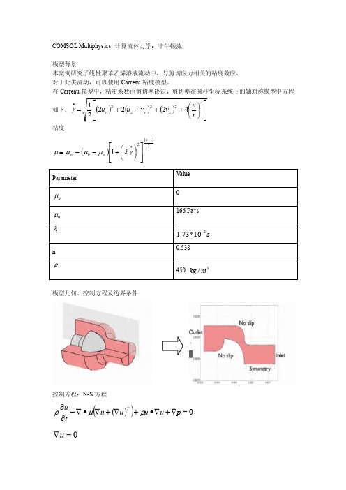 COMSOL实例：非牛顿流体