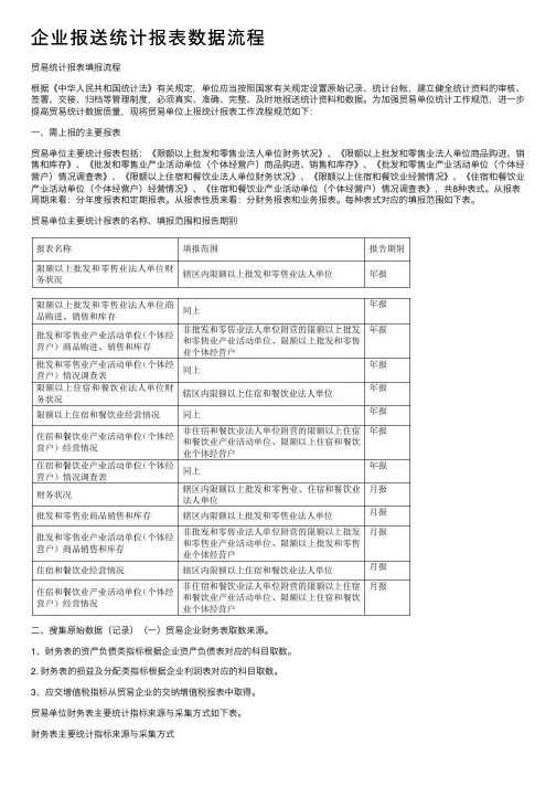 企业报送统计报表数据流程