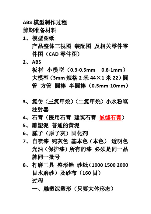 ABS模型制作过程