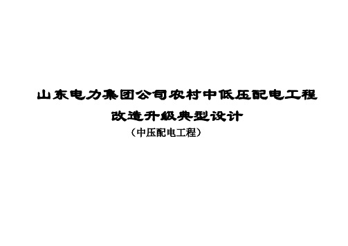 山东电力集团公司农村中低压配电工程改造升级典型设计