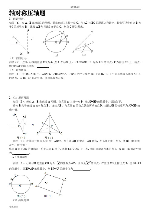 八年级轴对称与对称轴提高压轴题