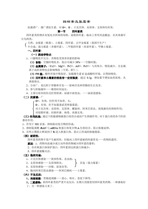 四环素类及氯霉素讲稿