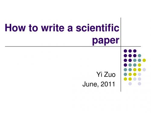 How to write a scientific paper