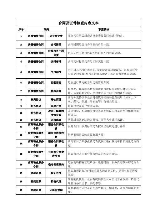 风控标准化之合同及证件核查内容文本