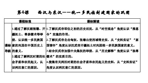 第4课 西汉与东汉——统一多民族封建国家的巩固