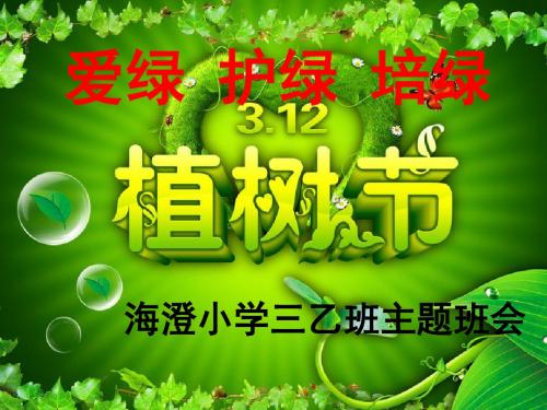 第二周植树节主题班会