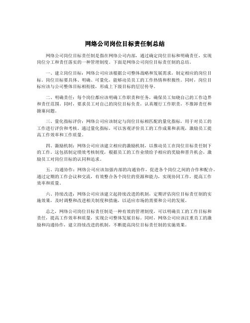 网络公司岗位目标责任制总结