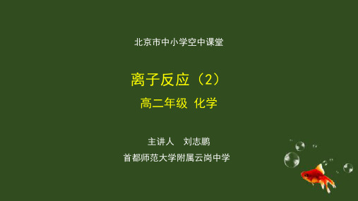 鲁科版高二化学选择性必修1 离子反应(2)-课件