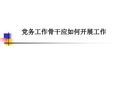 党务工作骨干应如何开展工作ppt课件