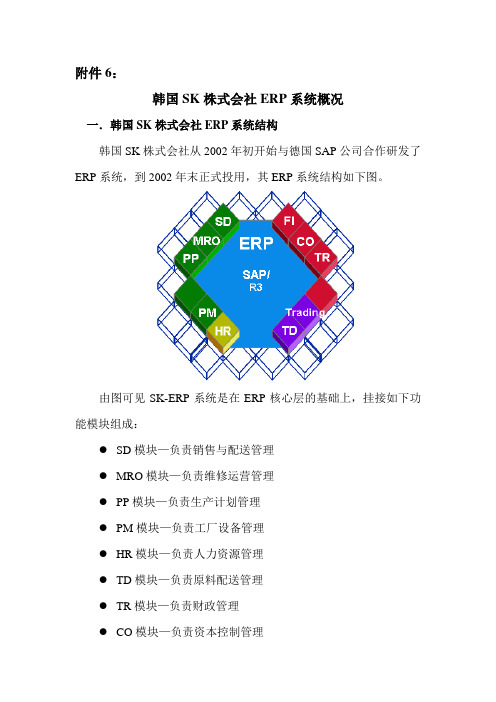 韩国SK株式会社ERP系统概况