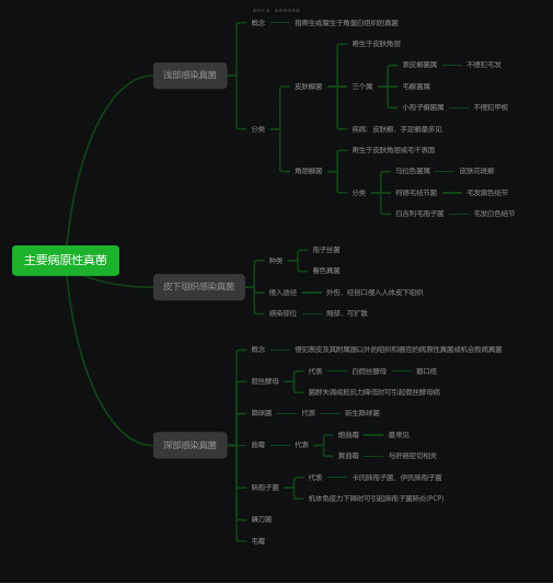 主要病原性真菌思维导图-高清简单脑图模板-知犀思维导图