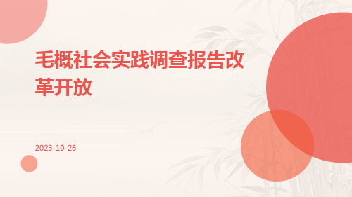 毛概社会实践调查报告改革开放