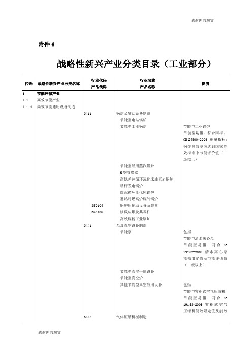 战略性新兴产业分类目录(工业部分).doc