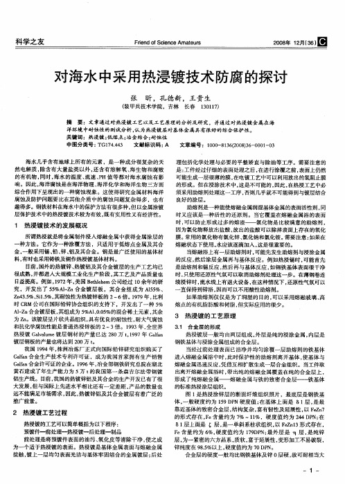 对海水中采用热浸镀技术防腐的探讨