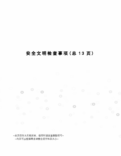 安全文明检查事项