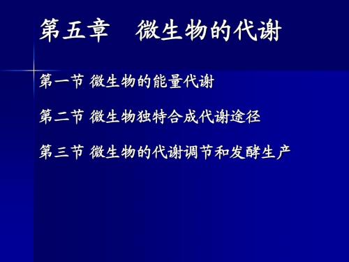 微生物学 05 微生物的代谢