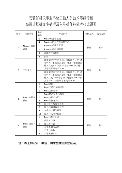 计算机文字录入员高级技能(dangang)