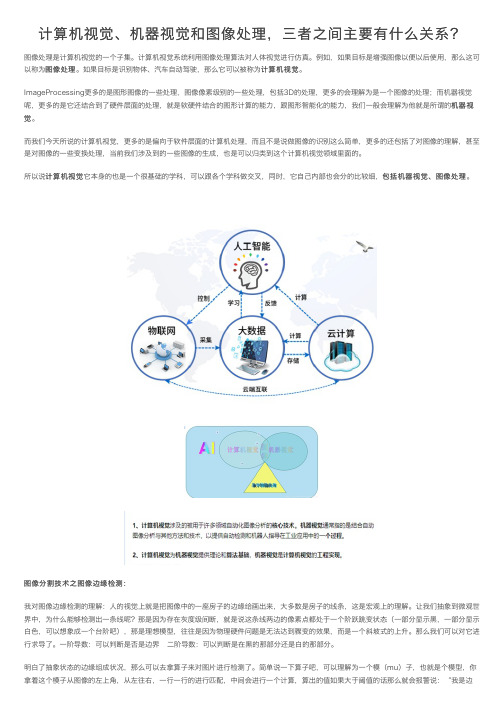 计算机视觉、机器视觉和图像处理，三者之间主要有什么关系？