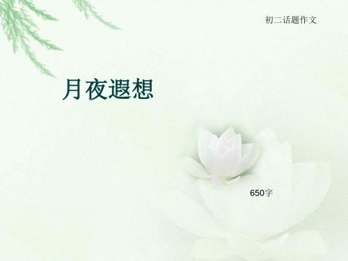 初二话题作文《月夜遐想》650字(总10页PPT)