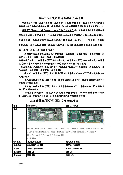 Grantech艾讯宏达工控机产品介绍