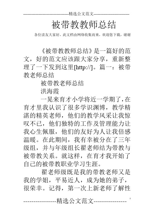 (完整版)被带教教师总结