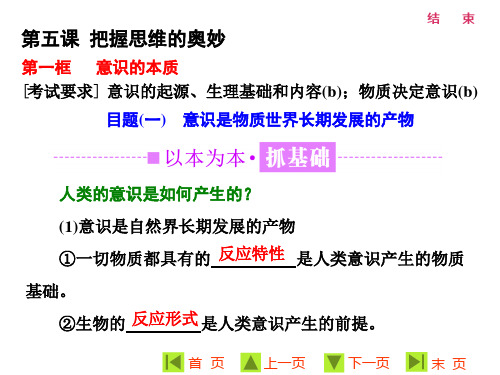 2019高中政治人教版必修4(浙江专版)课件：第二单元  第五课  第一框  意识的本质(共26张PPT)