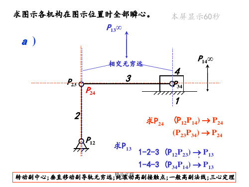 机械原理  瞬心例题