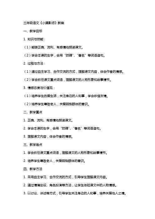 三年级语文小摄影师教案