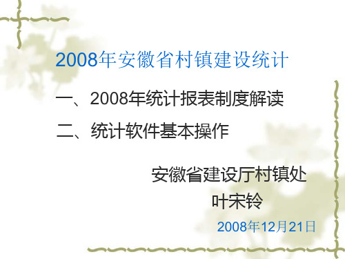 2008年安徽省村镇建设统计ppt