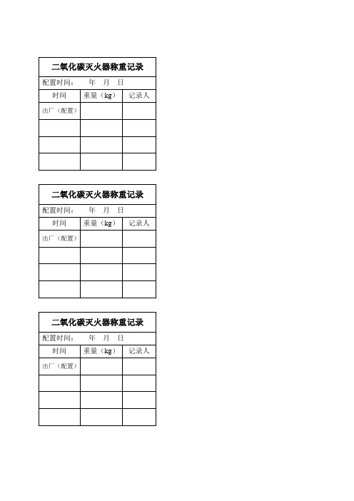 二氧化碳灭火器称重记录表