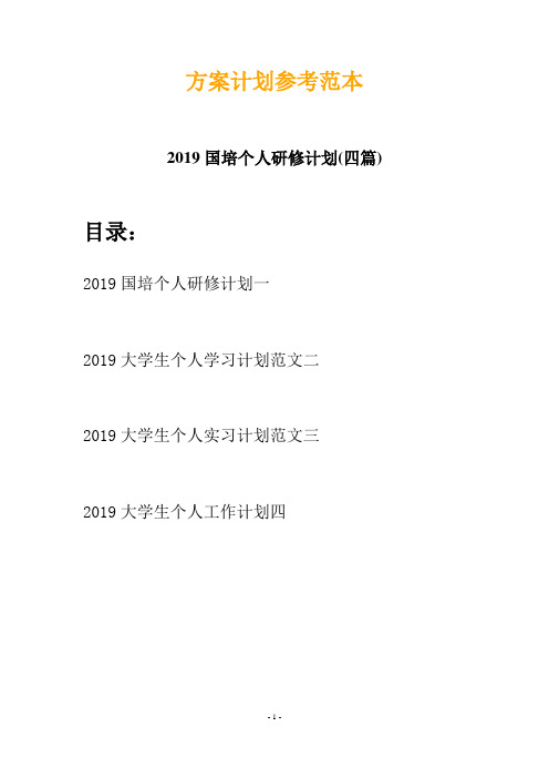 2019国培个人研修计划(四篇)