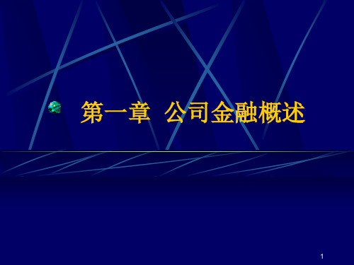 第一章公司金融概论(简)