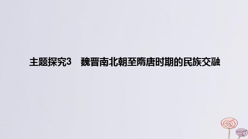 高考历史二单元三国两晋南北朝的民族交融与隋唐大一统的发展主题探究3魏晋南北朝至隋唐时期的民族交融