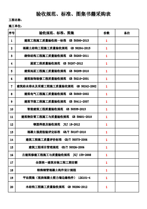 土木工程验收规范、标准集合