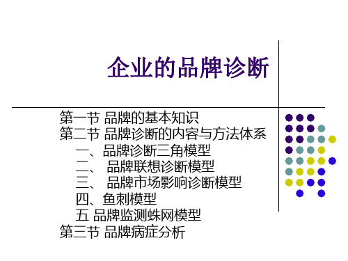 企业的品牌诊断-品牌诊断的内容与方法体系(PPT 69页)