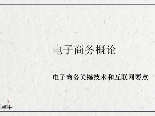 电子商务概论电子商务关键技术和互联网要点