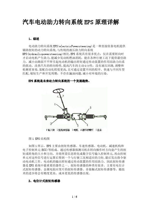 汽车电动助力转向系统EPS原理详解