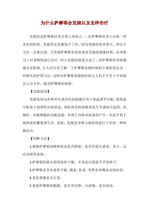 为什么萨摩耶会发烧以及怎样治疗