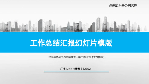 2018年协会工作总结及下一年工作计划【大气模板】