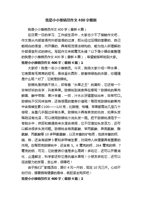 我是小小推销员作文400字最新