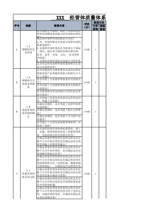 软件企业质量体系内审报告-模板