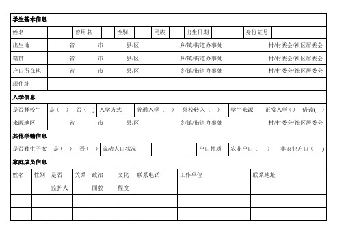 学籍信息表