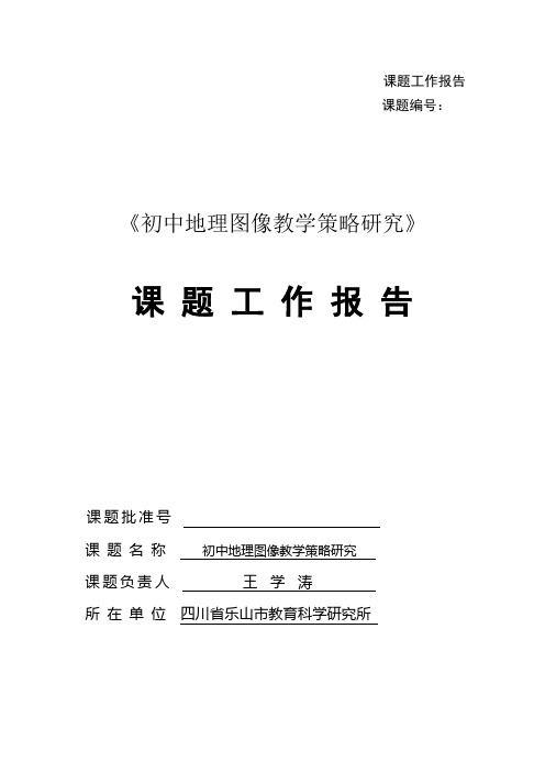 初中地理图像教学策略研究工作报告