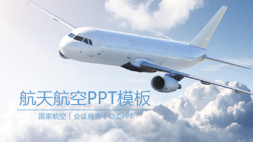 航空飞机会议报告素雅简约精致通用动态PPT模板素材方案