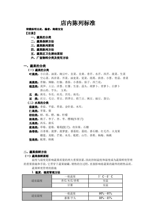 果蔬开店店内陈列标准